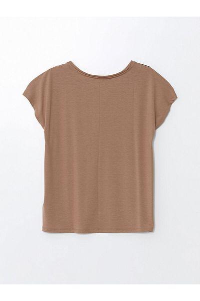 LC Waikiki Crew Neck Embroidered Short Sleeve Women's T-Shirt