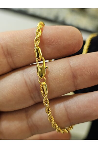 imitasyon dünyası 22 Ayar Altın Kaplama Zirkon Taşlı  Çeyrekli Hasır Damla  Kolye A+ Kalite