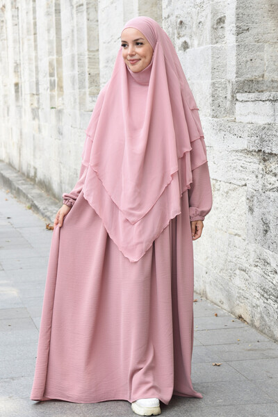 Fashion journey Airobion Fabric - Pleated and Zippered Hijab Ferace Dress