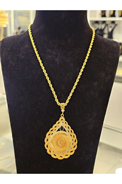 imitasyon dünyası 22 Ayar Altın Kaplama Zirkon Taşlı  Yarımlı Sarmaşık Damla ...