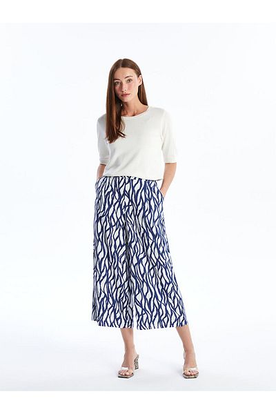 LC Waikiki Patterned Women's Capri with Elastic Waist