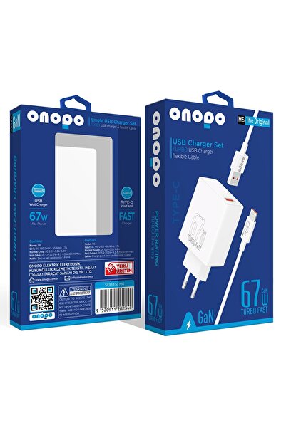 Genel Markalar Android Xiaomi Ve Samsung Uyumlu 67w Usb Turbo Hızlı Şarj Aleti Seti Esnek Kablo Type-c - M6