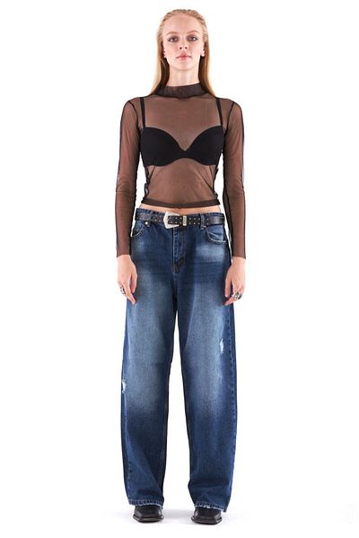 THIMOON Women's Belted High Waist Wide Leg Loose Loose Jeans