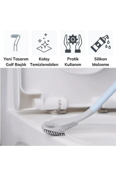 ARVALE Practical Golf Design - Water Drip-free and Non-spill Silicone Toilet Brush Wc Toilet Bowl Brush