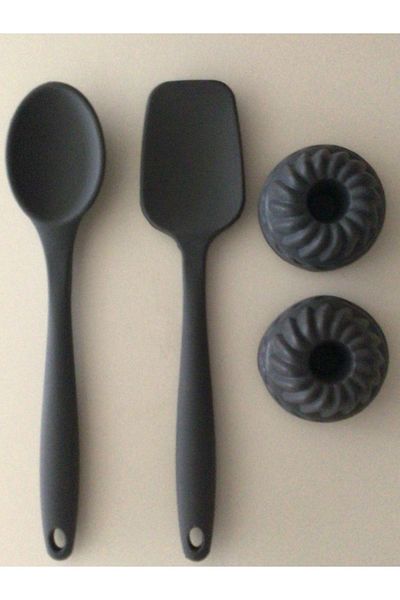 PİNK ROSE Pinkrose Large Size Silicone Spoon Spatula Muffin Mold (SET OF 3)