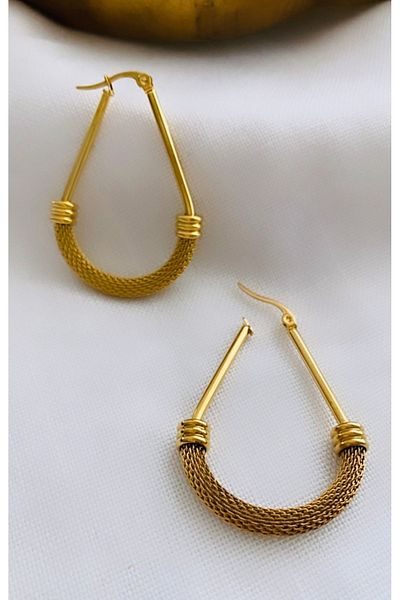 VNS Accessories Steel Drop Model Mesh Earrings