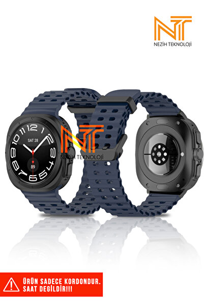 Nezih Case Samsung Galaxy Watch Ultra 47mm Uyumlu Tırtıklı Tasarım Metal Toka...