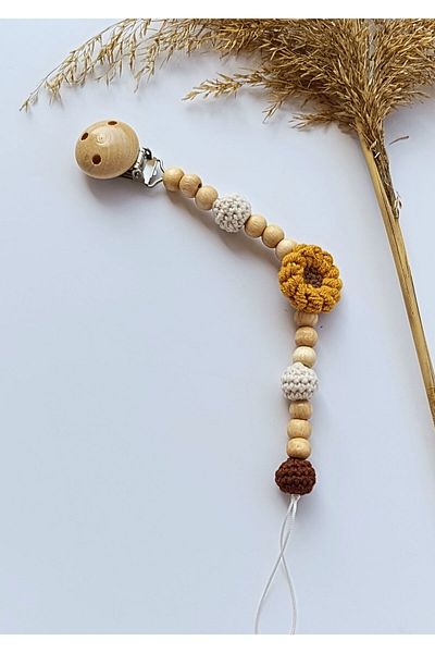 Masal Örgü Dünyası Soft Colored Autumn Wonderful Pacifier - Chain/strap