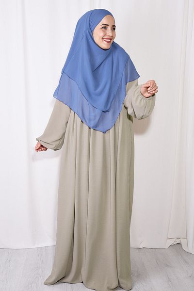 Fashion journey Airobion Fabric - Hijab Ferace Φόρεμα με πλισέ και φερμουάρ