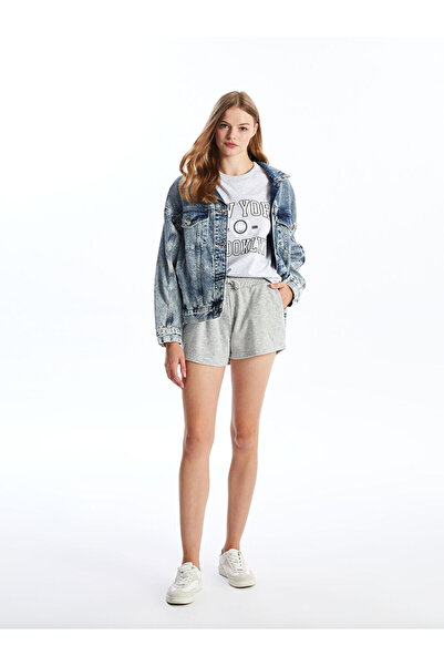 LC Waikiki Pantaloni scurți drepți pentru femei cu talie elastică