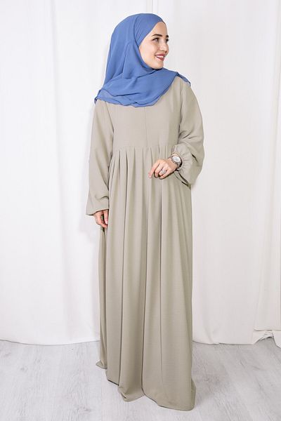 Fashion journey Airobion Fabric - Hijab Ferace Φόρεμα με πλισέ και φερμουάρ