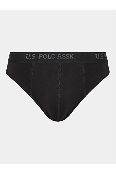 U.S. Polo Assn. Erkek 3'lü Paket Likralı Pamuklu Çok Renkli Slip Siyah Külot