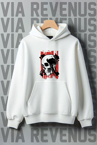 Vordevia Bela Sa kapuljačom - Dukserica sa širokim krojem i lubanjom Štampano