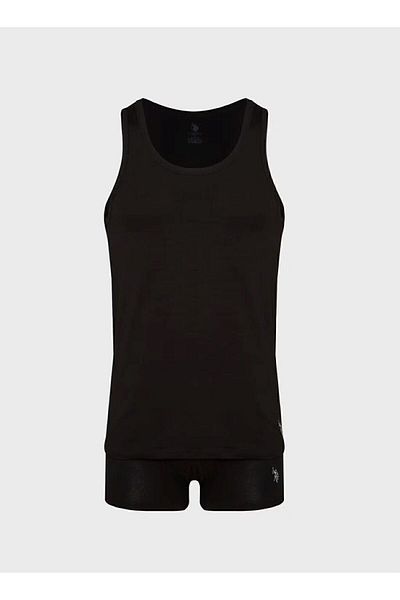 U.S. Polo Assn. Ανδρικό μαύρο βαμβακερό μοντάλ σετ 2 τεμαχίων εσώρουχο & μπόξερ