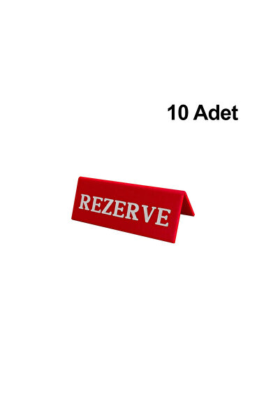 Trend Pleksi Masaüstü Rezerve Yazısı (10 Adet Kırmızı)
