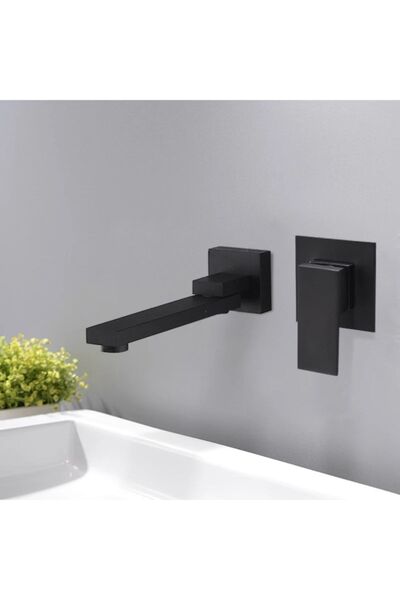 OEM Banyo Lavabo Bataryası Ankastre Siyah Set Yeni Hareketli Tasarım Sıva Alt...