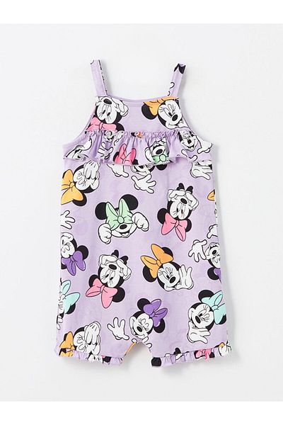 LC Waikiki Kombinezon dla dziewczynki z kwadratowym dekoltem i nadrukiem Myszki Minnie