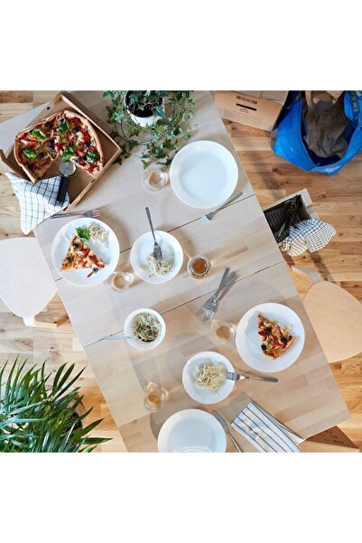 IKEA 18 Parça Temperli Cam Beyaz Yemek Takımı