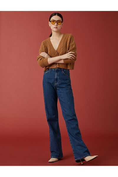 Koton Cardigan cu decolteu în V tricotat cu model
