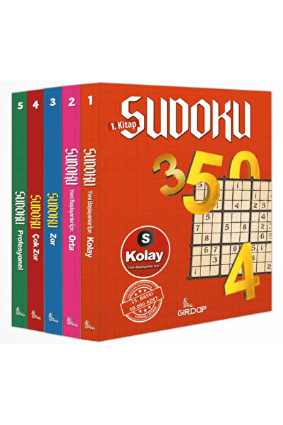 Girdap Kitap Kolaydan Zora Sudoku 5’li Set / Salim Toprak / Girdap Kitap / 97...
