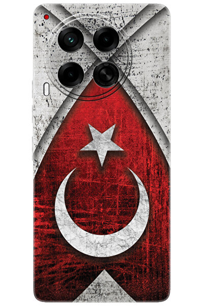 Camon Tecno 30 5G (CL7) Uyumlu Kılıf Desen Baskılı Silikon Türk Bayrağı Tasar...