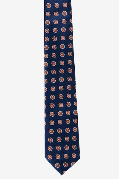 ALTINYILDIZ CLASSICS Navy Blue-brown Patterned Men's Classic Tie