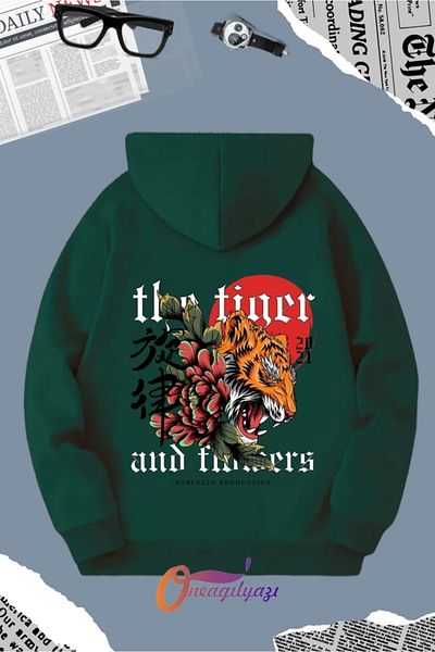 oneagılyazı Tigre Patterned Sweatshirt Hoodie