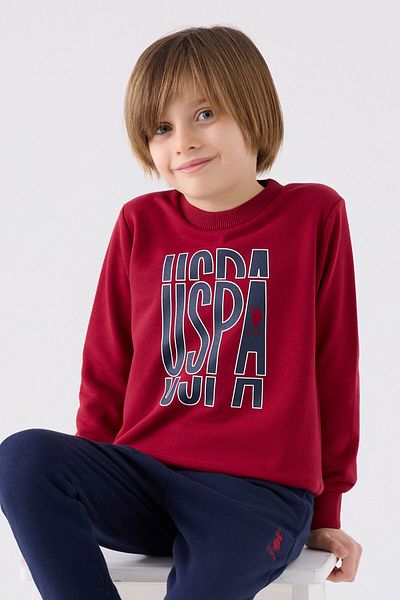 U.S. Polo Assn. Σετ φόρμας για αγόρι - Claret Red Us1901-g