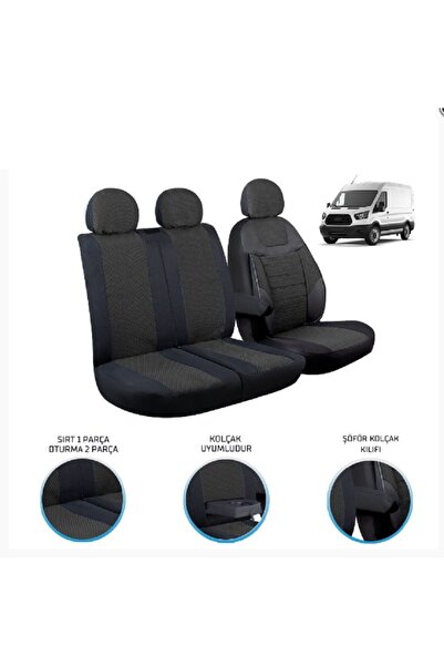 Universal Ford Transit Koltuk Kılıfı 1 2 Ön Takım Siyah