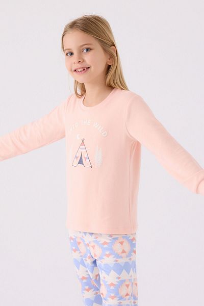 Arnetta Girl's Pink Long Sleeve Pajama Set
