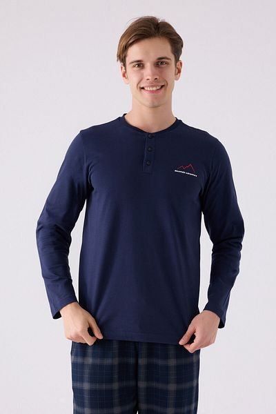 Arnetta Ανδρικό μακρυμάνικο κοστούμι πιτζάμες Navy Blue