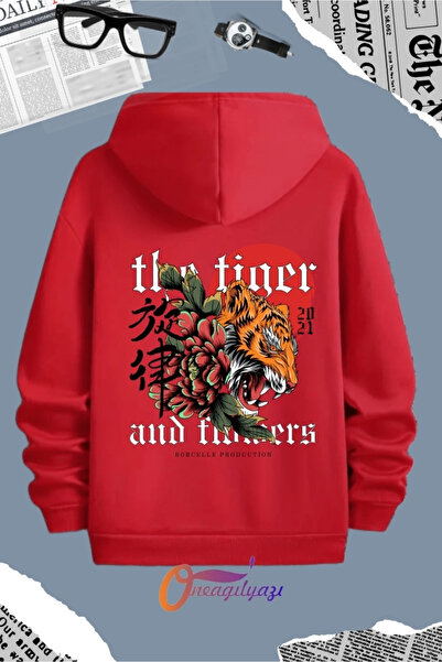 oneagılyazı Tigre Patterned Sweatshirt Hoodie