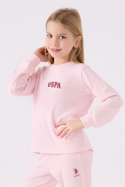 U.S. Polo Assn. Girl's Pink Long Sleeve Pajama Set