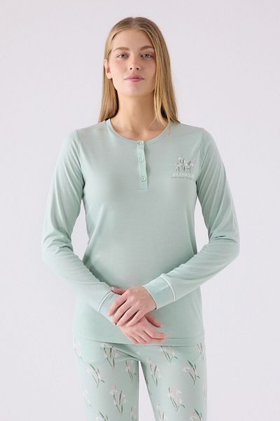 Arnetta Women's Green Long Sleeve Pajama Set