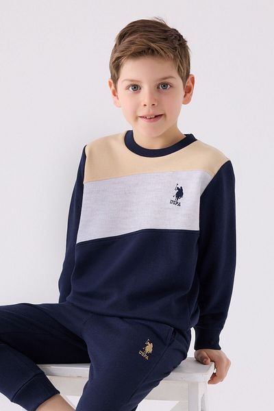 U.S. Polo Assn. Set trening pentru băieți Polo US US1941 Bej