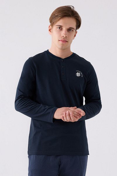 Arnetta Ανδρικό μακρυμάνικο κοστούμι πιτζάμες Navy Blue