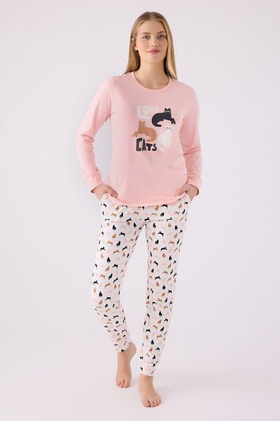 Arnetta Women's Pink Long Sleeve Pajama Set