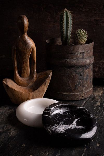 Voodo Concept Alexander Black Marble Round Ashtray