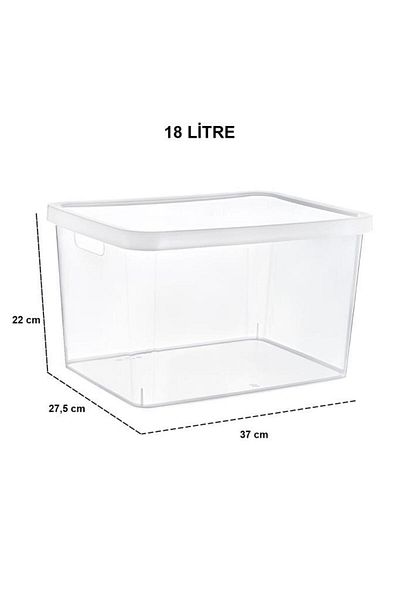 Smartware Stafi Multi-Purpose Box with Transparent Lid 18 Lt