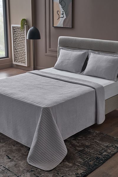 Doqu Home Light Gray Single Otto Bedspread
