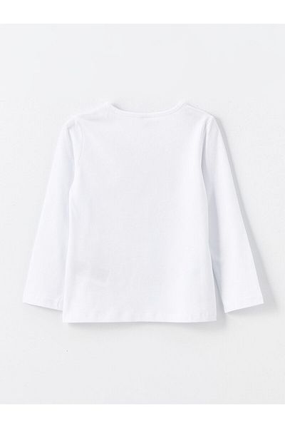 LC Waikiki LCW Girl - Tričko s dlouhým rukávem s potiskem Crew Neck