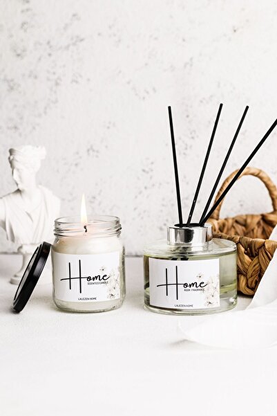 LALEZEN HOME Japon Kirazı Kokusu 100 ml & Home Etiketli Kokulu Kavanoz Mum