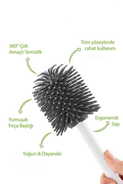 Sunplast Antibacterial Silicone Toilet Brush - Toilet and Toilet Bowl Cleaning Brush - Soft Toilet Brush