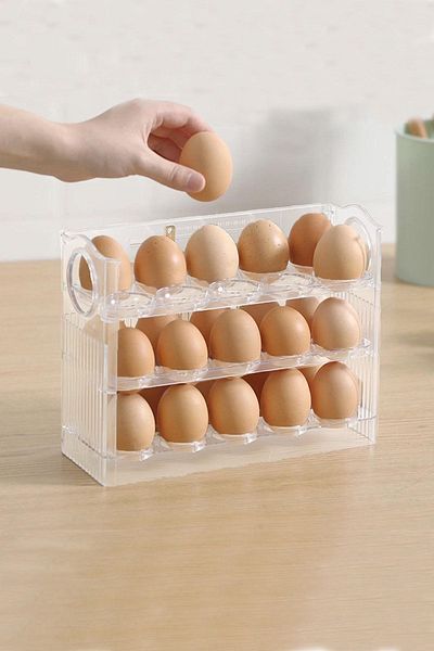 Sunplast Egg Holder, Egg Organizer, Egg Organizer, 3-Tier Shelf Egg Holder, Refrigerator Organizer