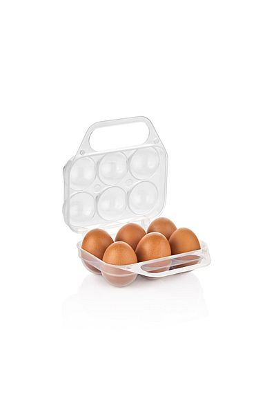 Sunplast Pack of 6 Picnic Egg Carrying Containers - Egg Holder Carrying Box with Handle