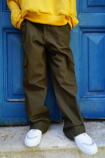 LePold Kız/Erkek Bol Kesim Gabardin Dört Mevsim Pantolon Okula Pantolonu