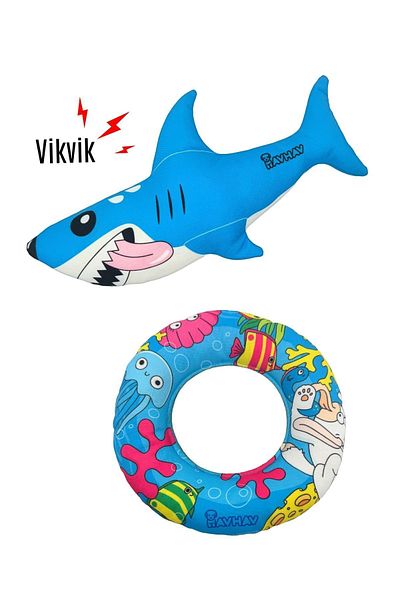 Havhav Plush SharK and Bagel Toy Set - Sound Seaside Paddles