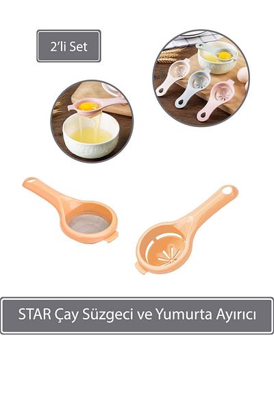 Sunplast Star Tea Strainer and Egg Separator - Salmon