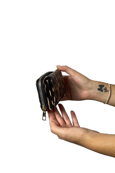 Gloria Betüles Women's Leopard Patterned Small Size Hand and Pocket Wallet