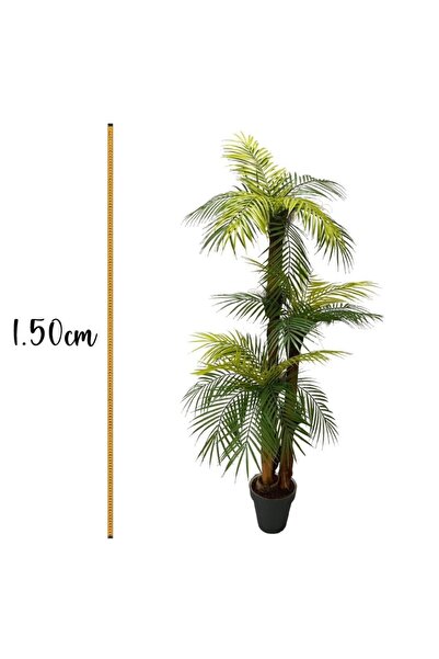 VEAL STORE 150 cm 3 Dallı 27 Yapraklı Yapay Ağaç Palmiye Areka